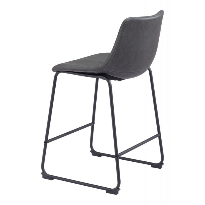 Zuo Smart Counter Chairs: Set of 2 in Charcoal - Stylish Seating