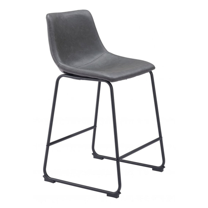 Zuo Smart Counter Chairs: Set of 2 in Charcoal - Stylish Seating