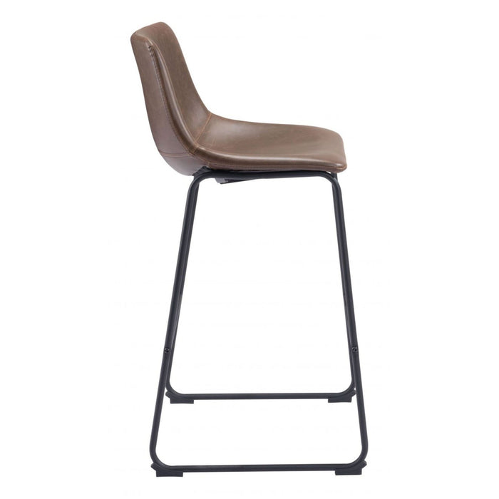 Zuo Smart Bar Chair Set: 2 Vintage Espresso Seats