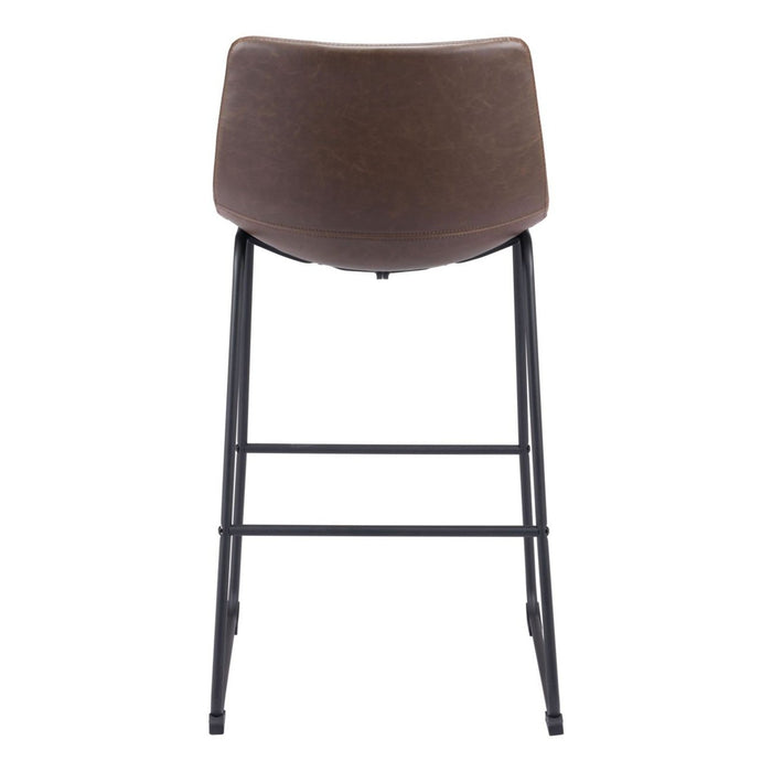 Zuo Smart Bar Chair Set: 2 Vintage Espresso Seats