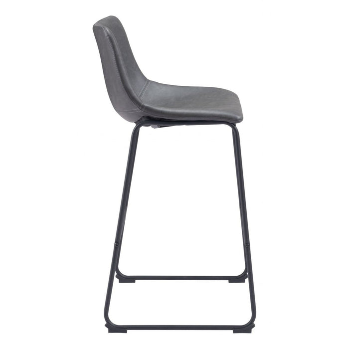 Zuo Smart Bar Chair Set: Stylish Charcoal Seating for Two