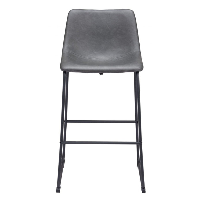 Zuo Smart Bar Chair Set: Stylish Charcoal Seating for Two