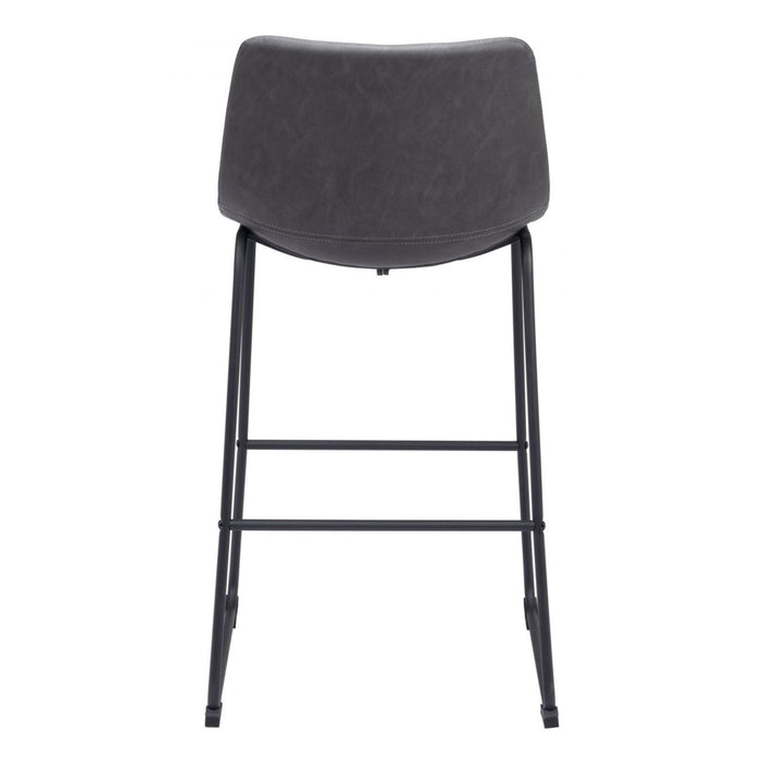 Zuo Smart Bar Chair Set: Stylish Charcoal Seating for Two