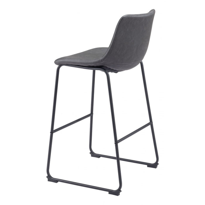 Zuo Smart Bar Chair Set: Stylish Charcoal Seating for Two