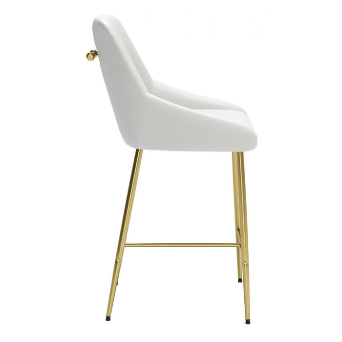 Zuo Madelaine White & Gold Counter Chair - Elegant Seating