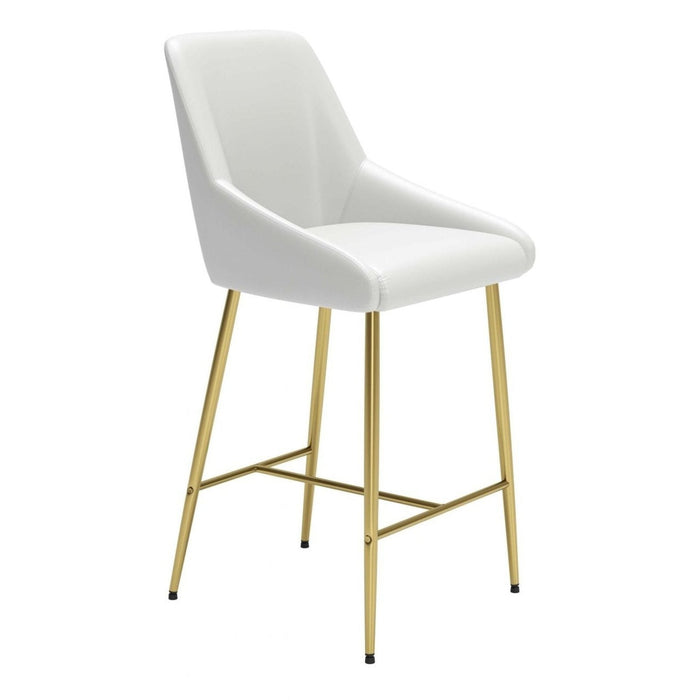Zuo Madelaine White & Gold Counter Chair - Elegant Seating