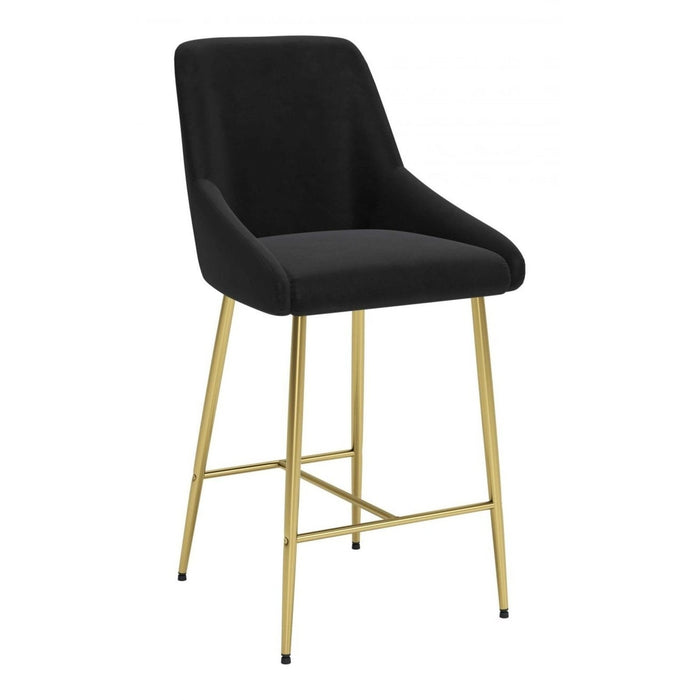 Zuo Madelaine Counter Chair: Sleek Black & Gold Design