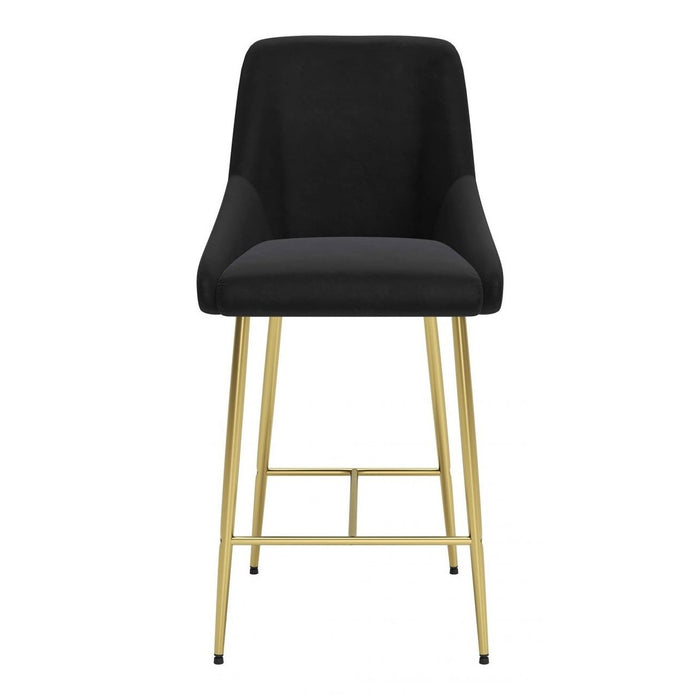 Zuo Madelaine Counter Chair: Sleek Black & Gold Design