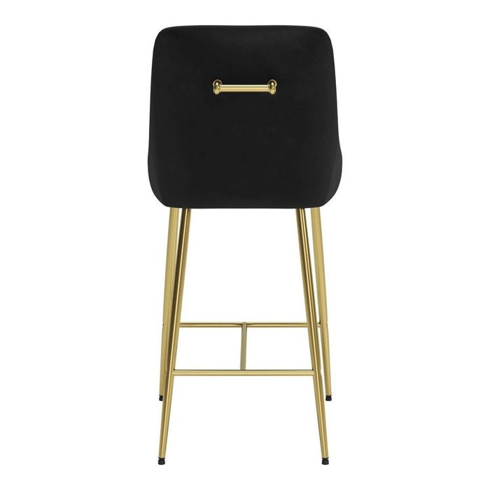 Zuo Madelaine Counter Chair: Sleek Black & Gold Design