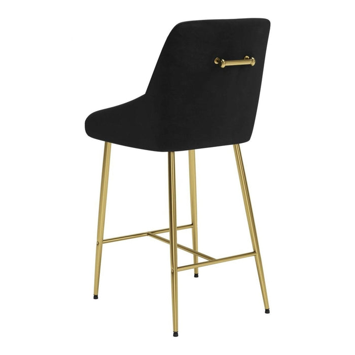 Zuo Madelaine Counter Chair: Sleek Black & Gold Design