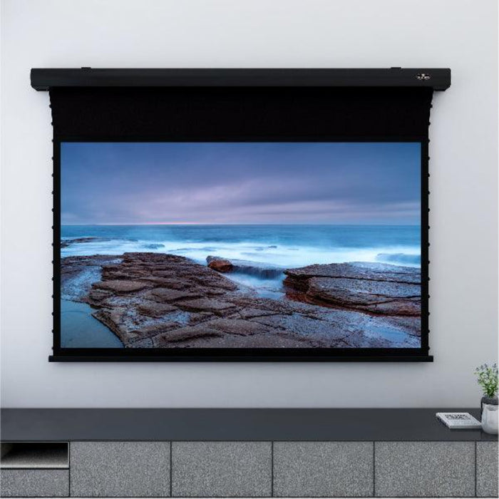 VIVIDSTORM Pearl White Cinema Plus: Motorized Tension Floor Rising Projector Screen