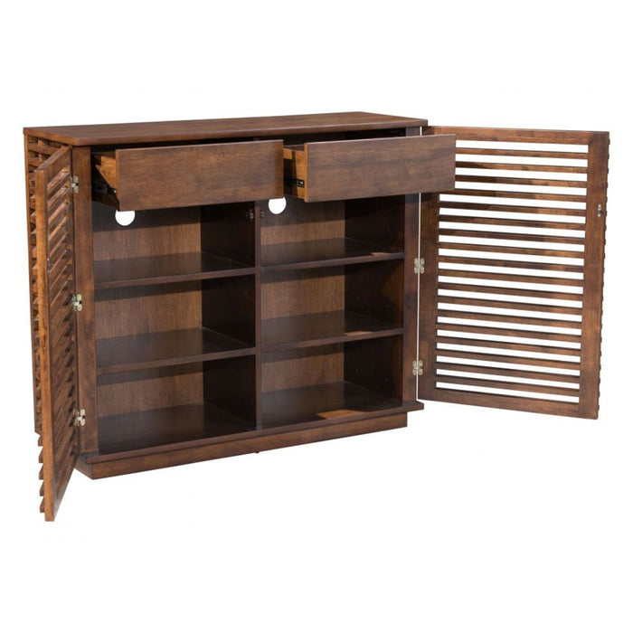 Walnut Zuo Linea Cabinet - Stylish Storage Solution