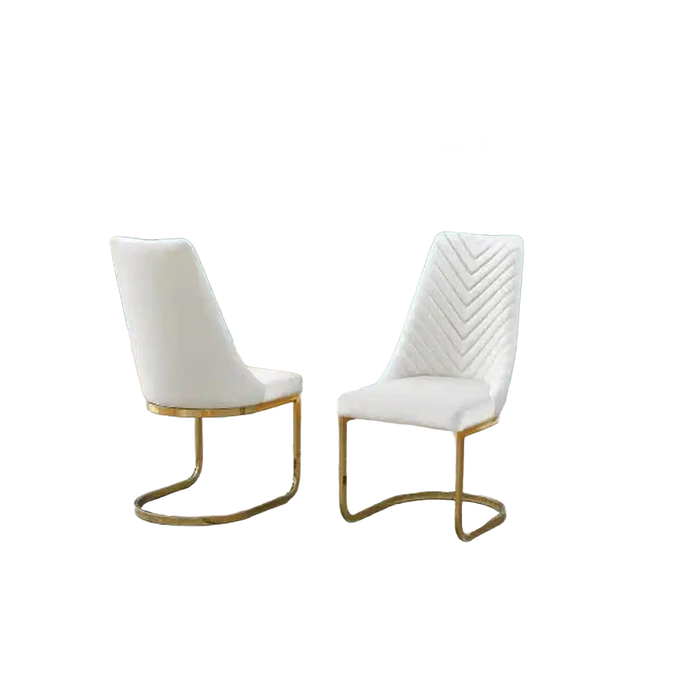 Best Quality Furniture Chair - V-Pattern with Gold Chrome Legs