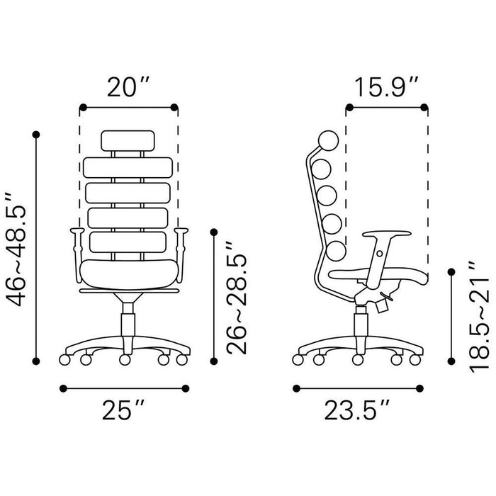 Zuo Unico Black Office Chair - Sleek and Stylish Seating Solution