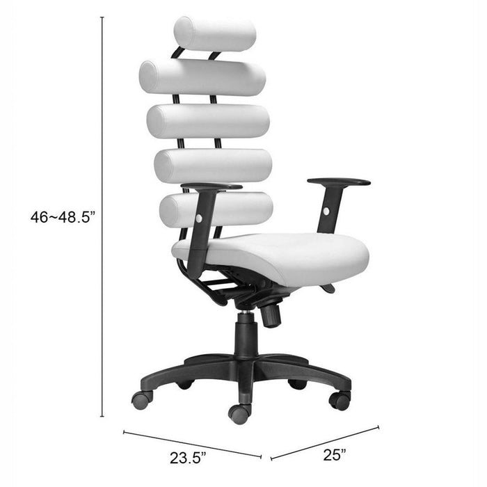 Zuo Unico White Office Chair - Stylish Comfort