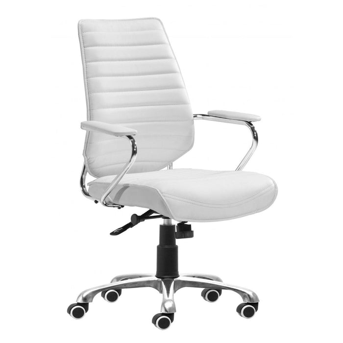 Zuo White Low Back Office Chair - Stylish Ergonomic Seating