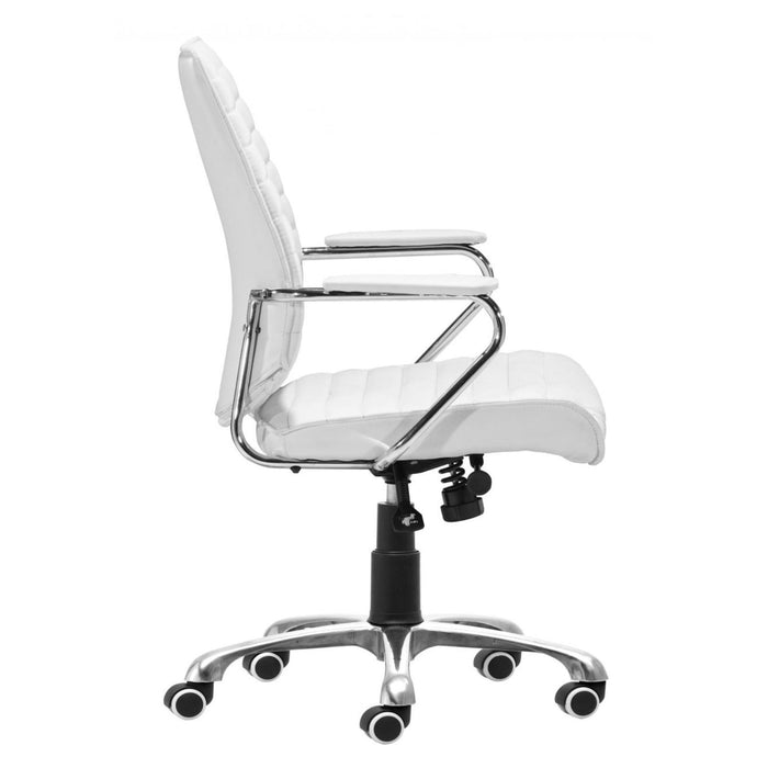 Zuo White Low Back Office Chair - Stylish Ergonomic Seating