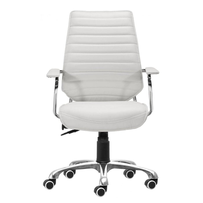 Zuo White Low Back Office Chair - Stylish Ergonomic Seating