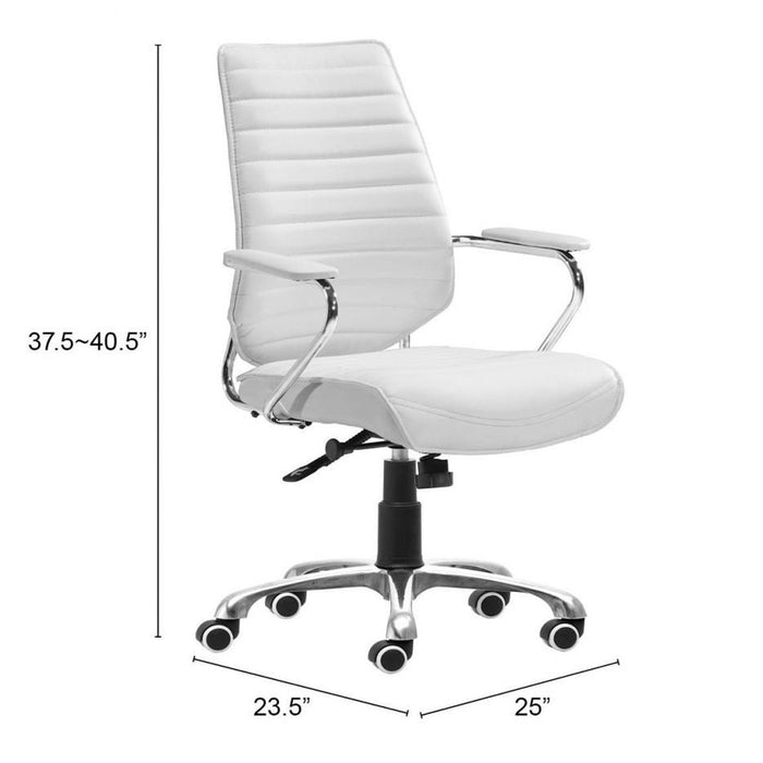 Zuo White Low Back Office Chair - Stylish Ergonomic Seating