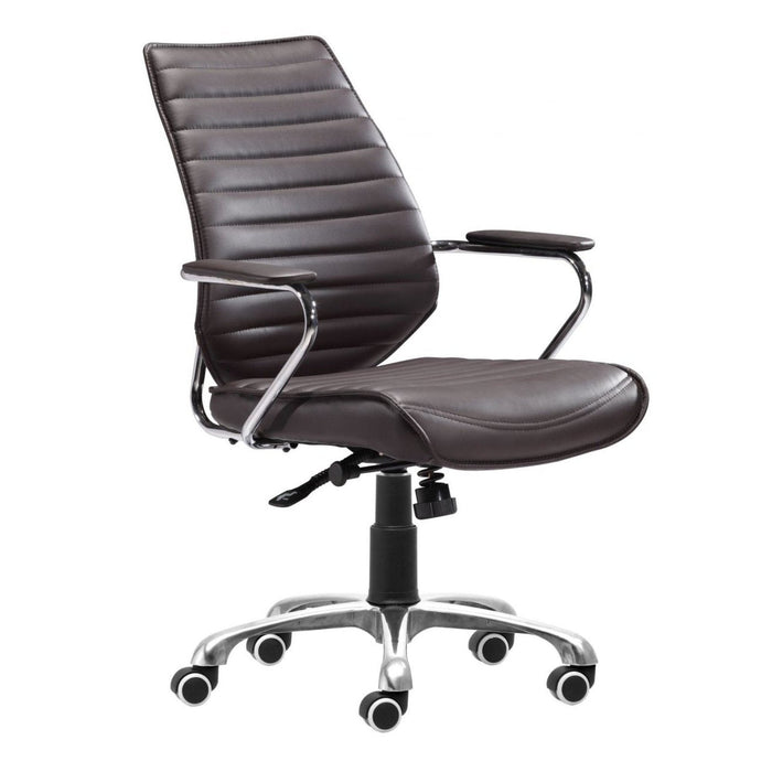 Zuo Espresso Low Back Office Chair - Stylish and Comfortable