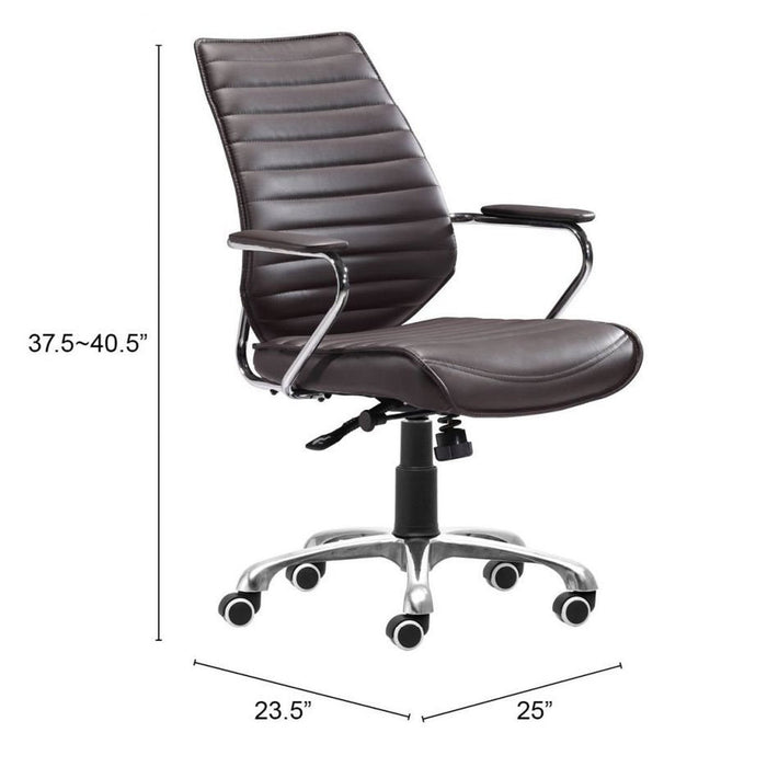 Zuo Espresso Low Back Office Chair - Stylish and Comfortable