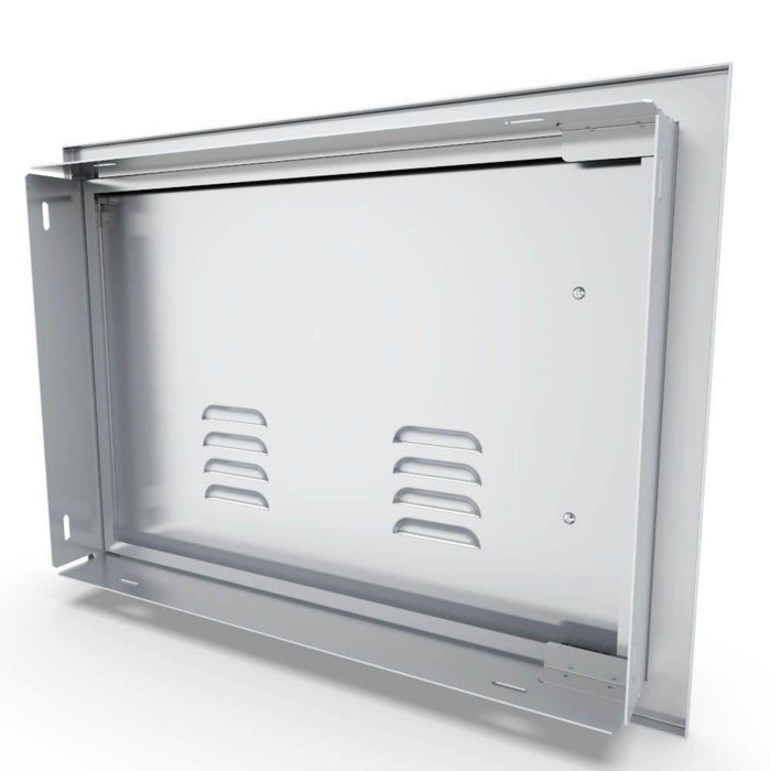 Sunstone Horizontal Vented Door - 14" x 20" with Right-Swing Beveled Frame from the Signature Series