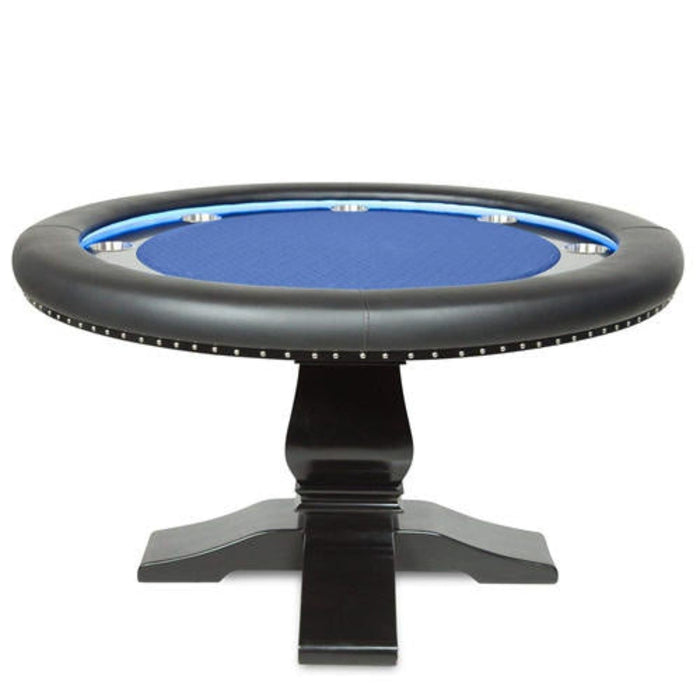 BBO Poker Tables Ginza LED Round Poker Table - With Four Matching Dining Chairs and Round Dining Top