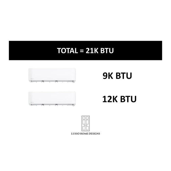 MRCOOL DIY Mini Split - 21,000 BTU 2 Zone Ductless Air Conditioner and Heat Pump with 35 ft. and 50 ft. Install Kit, DIYM218HPW01C15