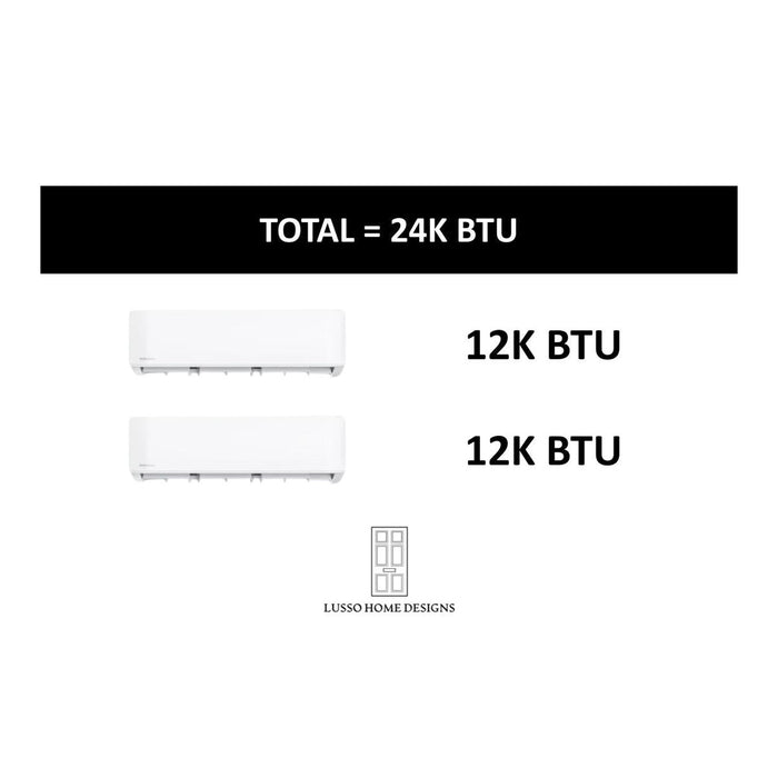 MRCOOL DIY Mini Split - 24,000 BTU 2 Zone Ductless Air Conditioner and Heat Pump with 35 ft. and 50 ft. Install Kit, DIYM227HPW02C15