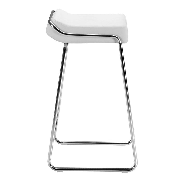 Wedge Barstool Set: 2 White Zuo Pieces for Stylish Seating