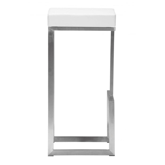 Zuo Darwen Barstool Set: 2 White Stools for Stylish Seating