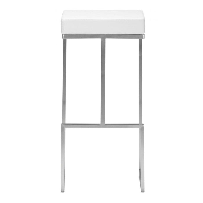 Zuo Darwen Barstool Set: 2 White Stools for Stylish Seating