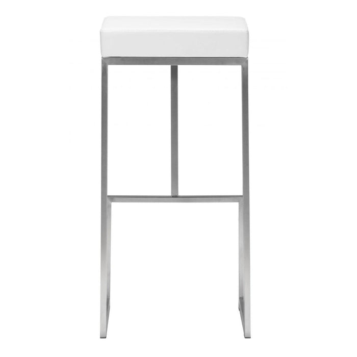 Zuo Darwen Barstool Set: 2 White Stools for Stylish Seating