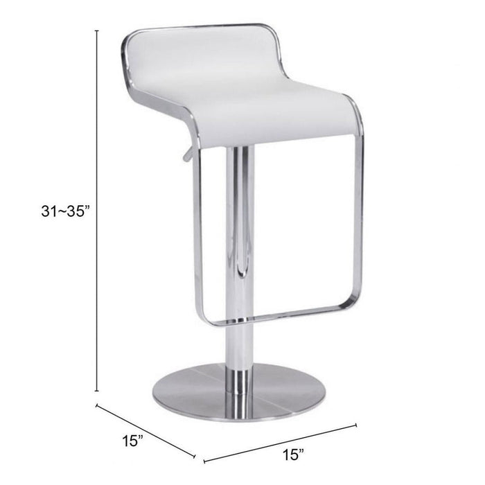 Zuo Equino White Barstool - Sleek and Stylish Seating Solution