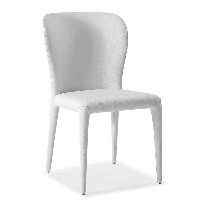 Solid White Faux Leather Dining Chairs - Set of 2 by Homeroots