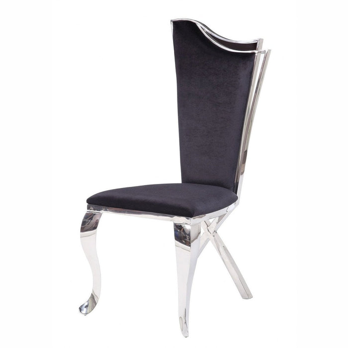 Chic 20" Fabric Stainless Steel Side Chairs - Set of 2 | Homeroots Upholstered Seat Collection
