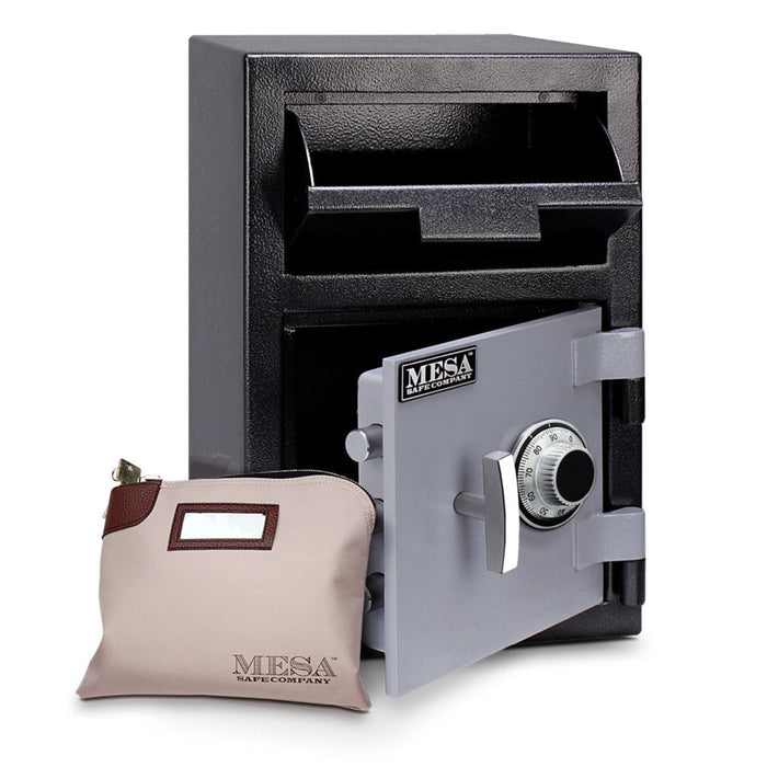 MESA 0.8 Cubic Ft. Combination Lock Depository Safe - All Steel - Two-Tone Black/Grey