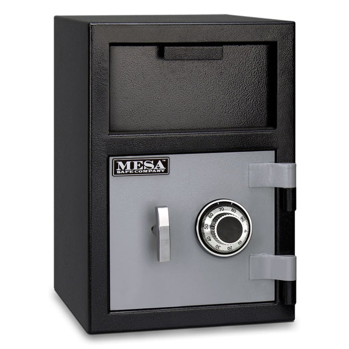 MESA 0.8 Cubic Ft. Combination Lock Depository Safe - All Steel - Two-Tone Black/Grey