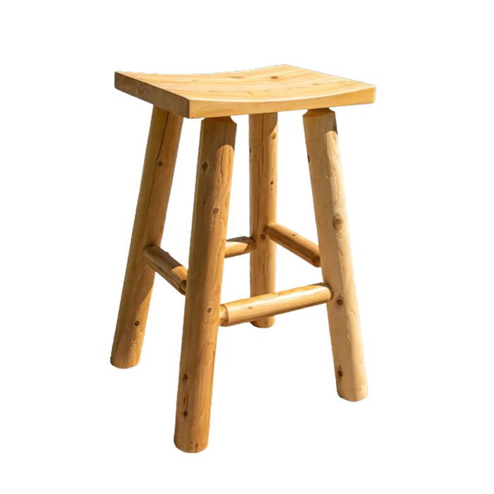30" Saddle Seat Bar Stool by Leisurecraft - Clear Coated