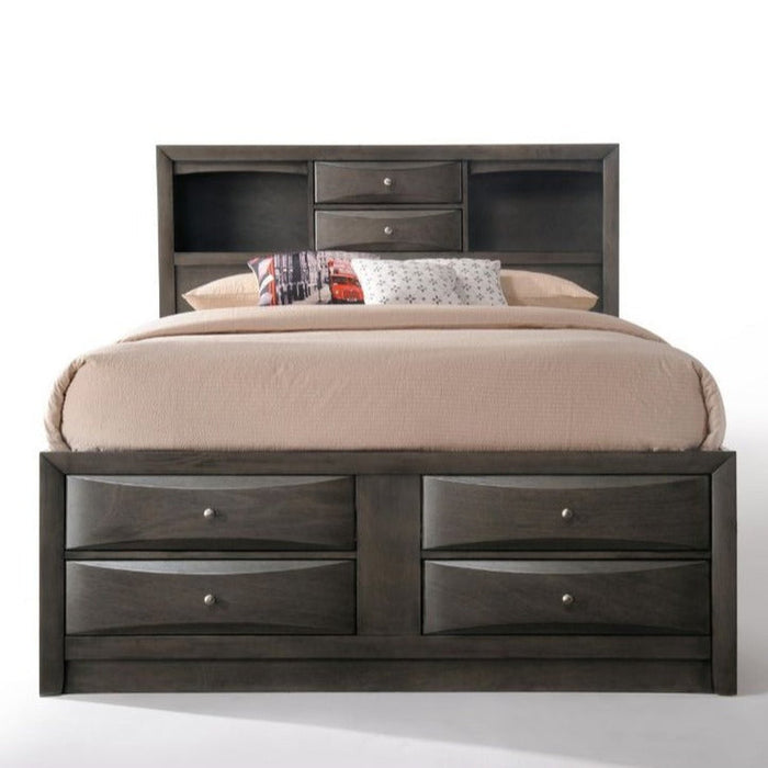 Homeroots 10-Bed Solid Wood Elegance in Brown and Black - Timeless Style for Your Bedroom