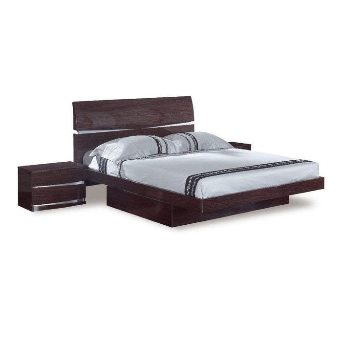 Homeroots Solid Wood King Bed in Elegant Brown Finish