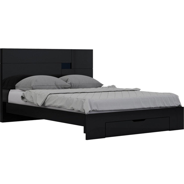 Homeroots Solid Wood California King Black Bed