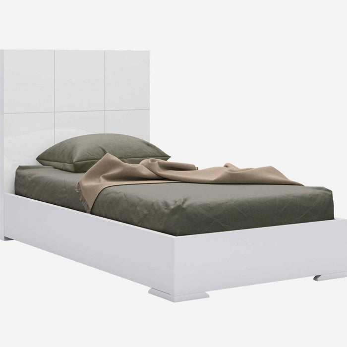 Homeroots Twin White Bed Elevate Your Bedroom Style with Timeless Comfort