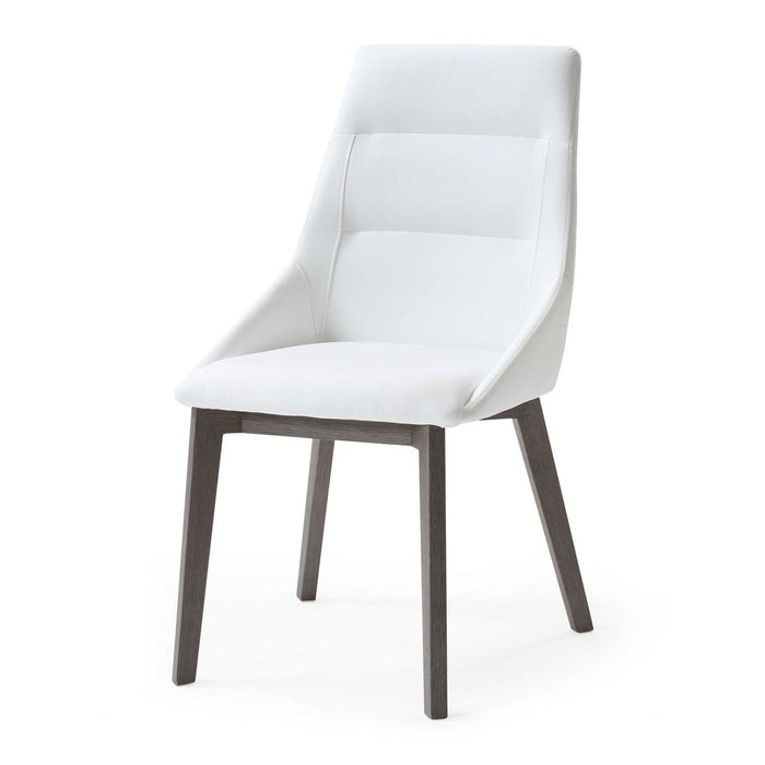 White Faux Leather Dining Chairs - Set of 2 by Homeroots