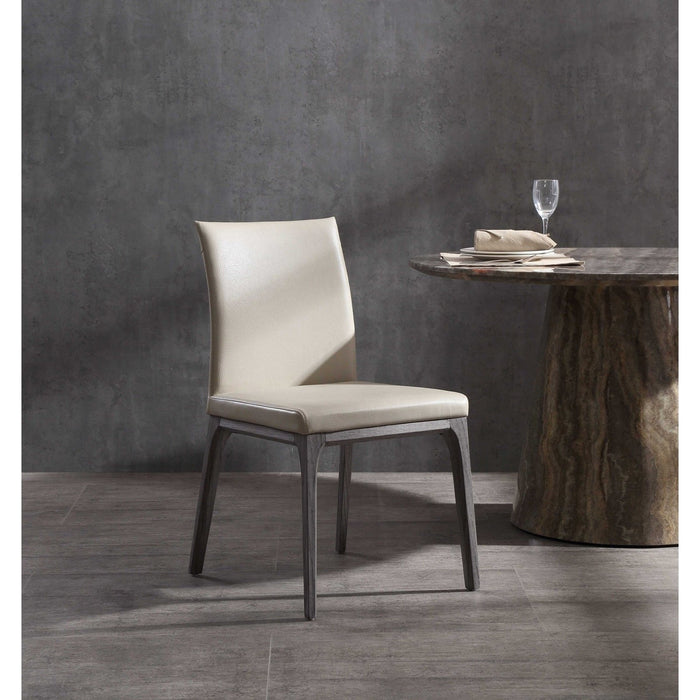 Chic Duo: 2 Faux Leather Dining Chairs by Homeroots