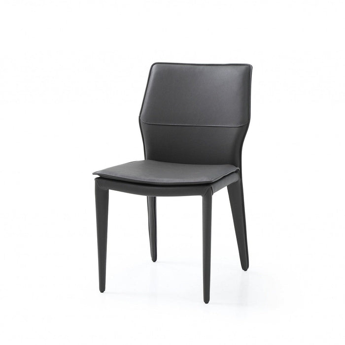 Chic Duo: 2 Faux Leather Metal Dining Chairs by Homeroots