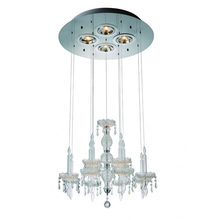 26x26x43 Clear Crystal Glass Pendant Lamp by Homeroots