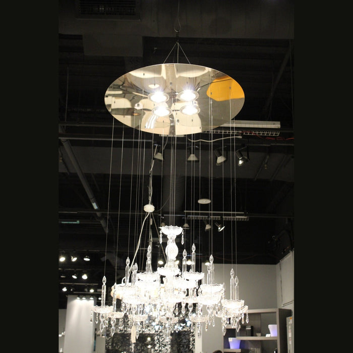 26x26x43 Clear Crystal Glass Pendant Lamp by Homeroots