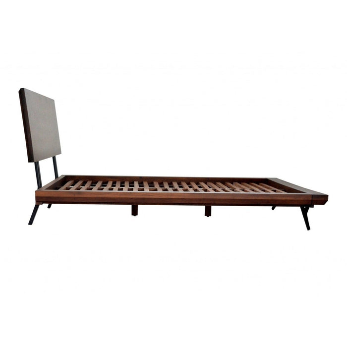 Homeroots Modern Industrial Brown and Black Bed - Sleek Style for Ultimate Comfort