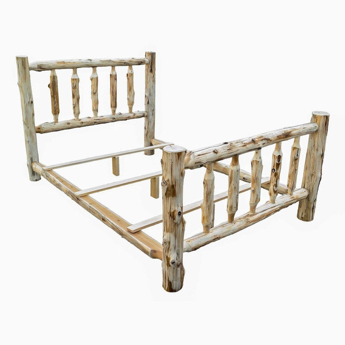 Homeroots King-size Log Bed: Embracing Rustic Charm with Natural Cedar in a Traditional Design